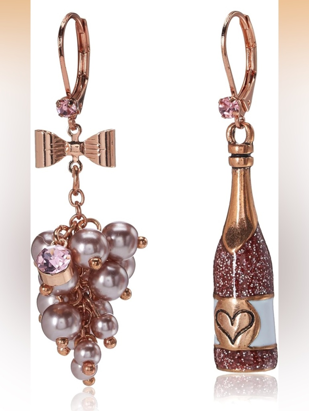 Betsey Johnson Champagne Drop Earrings NWT